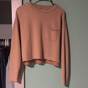 Aerie Tan Cropped Sweatshirt